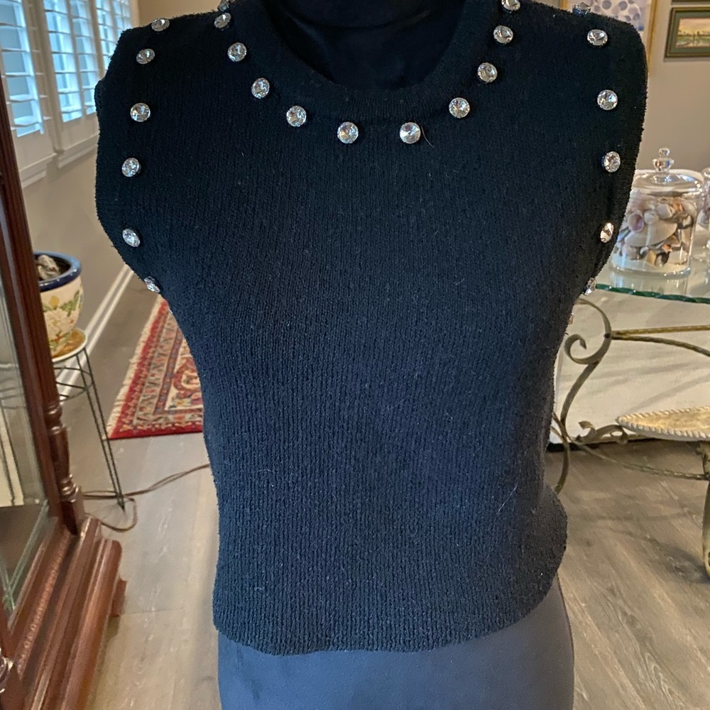 She + Sky Black Sleeveless Sweater